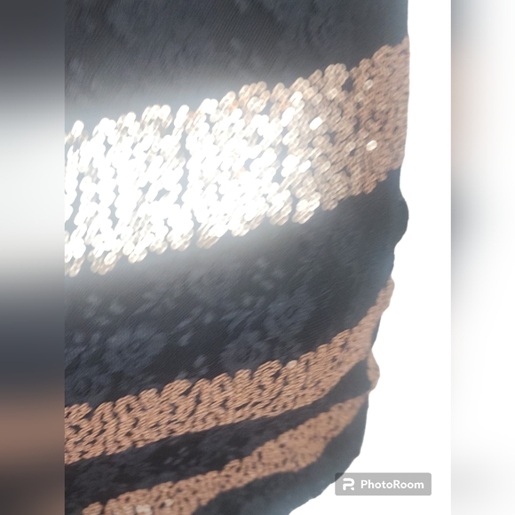 Tobi Lace Sequin Club Party Fitted Dancing Cap Sleeve Shoulder Pad Open Back Y2K - Picture 10 of 12